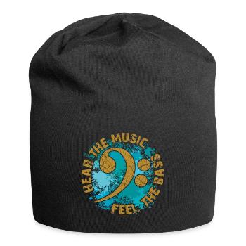 Sentez les basses. Clef de fa - Bonnet en jersey - noir - Devant