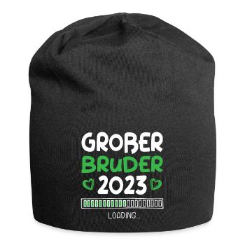 Großer Bruder 2023 Loading Herz - Jersey-Beanie - Schwarz - Vorne