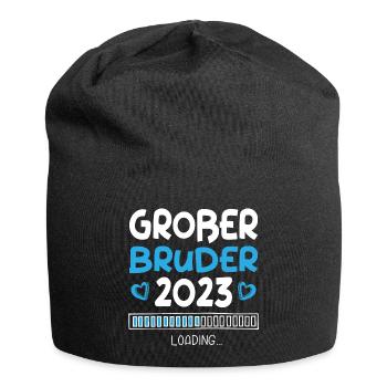 Großer Bruder 2023 Loading Herz - Jersey-Beanie - Schwarz - Vorne