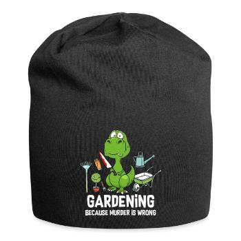Gardening Because Murder Is Wrong Dino Knife - Jersey Beanie - black - Front