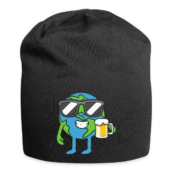 Earth drinks beer beer mug Earth Day - Jersey Beanie - black - Front