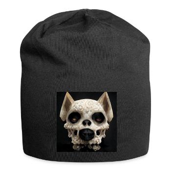 Dog Skull Skull Skull - Jersey Beanie - black - Front