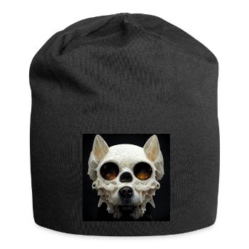 Dog Skull Skull Skull - Jersey Beanie - black - Front