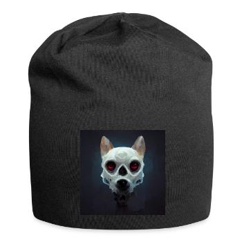 Dog Skull Skull Skull - Jersey Beanie - black - Front
