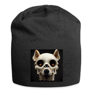 Dog Skull Skull Skull - Jersey Beanie - black - Front