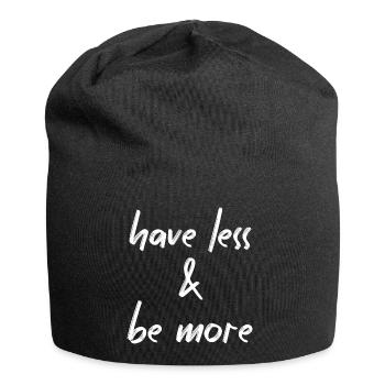 Minimalismus - Jersey-Beanie - Schwarz - Vorne