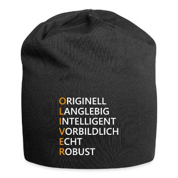 Oliver Name Geschenk - Jersey-Beanie - Schwarz - Vorne