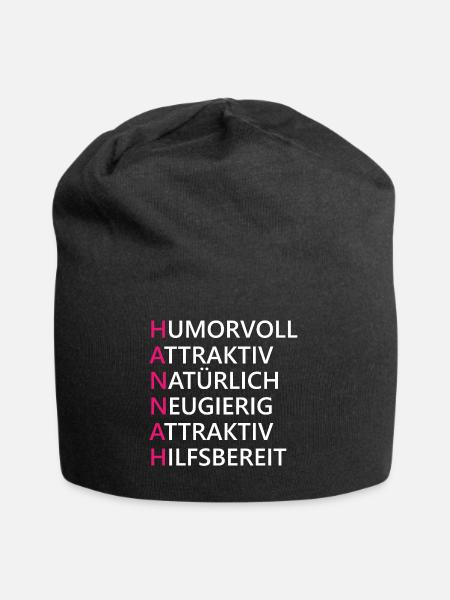 Hannah Name Geschenk - Jersey-Beanie - Schwarz
