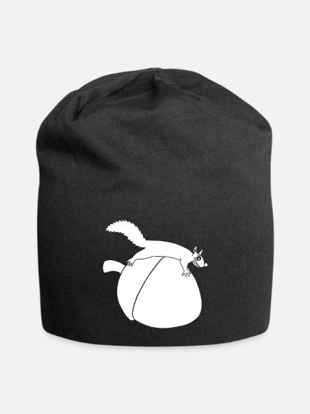 L'écureuil contre le gland (blanc) - Bonnet en jersey - noir