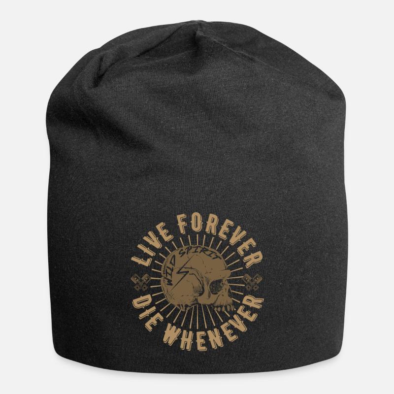 Live Forever Skull - Jersey-Beanie - Schwarz