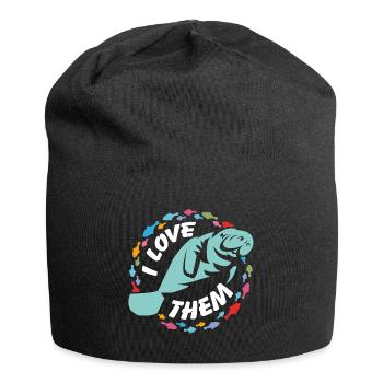 Ich liebe Manatees - Jersey-Beanie - Schwarz - Vorne
