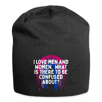 I Love Men and Women Bisexual LGBTQ Bi Pride Gay - Jersey-Beanie - Schwarz - Vorne