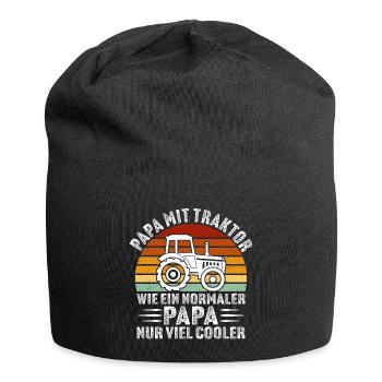 papa mit traktor Geschenk für vater bauer - Jersey-Beanie - Schwarz - Vorne