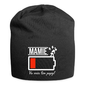 Mamie batterie faible, va voir ton papy! - Bonnet en jersey - noir - Devant