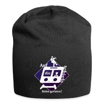 Schiefe Bahn - Jersey-Beanie - Schwarz - Vorne