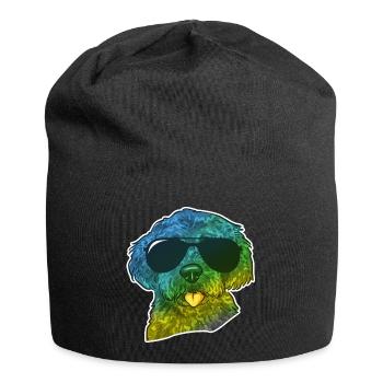 Labradoodle Chien - Bonnet en jersey - noir - Devant