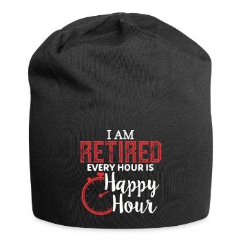 Retired, Every hour counts. Retired pensioner - Jersey Beanie - black - Front