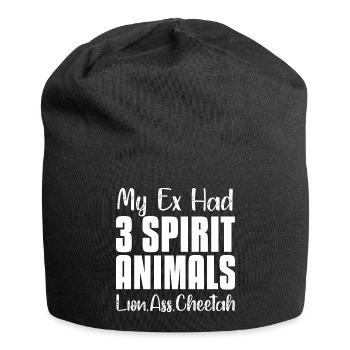 my ex had 3 spirit animals Design for a ex jokes - Jersey Beanie - black - Front