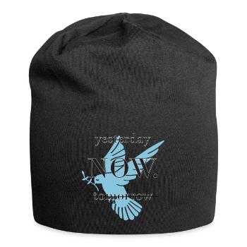 Friedenstaube - Taube - Yesterday - Now - Tomorrow - Jersey-Beanie - Schwarz - Vorne
