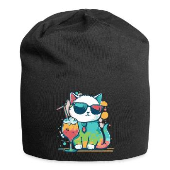 The coolest cat on the beach - Jersey Beanie - black - Front