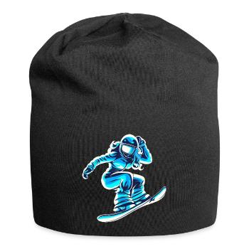 snowboarderin blau weiss frauen - Jersey-Beanie - Schwarz - Vorne