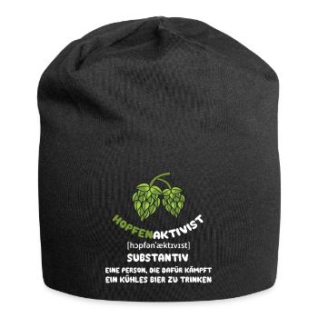 Hopfenaktivist Eine Person die für ihr kühles Bier - Jersey-Beanie - Schwarz - Vorne