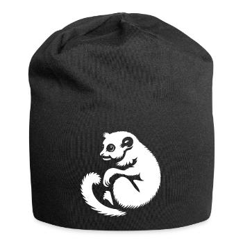 Loris Slowlori Silhouette Mammal - Jersey Beanie - black - Front