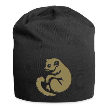 Loris Slowlori Silhouette Säugetier - Jersey-Beanie - Schwarz - Vorne