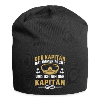 der kapitän - Jersey-Beanie - Schwarz - Vorne