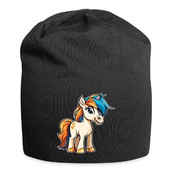 Niedliches kleines Pony Pferd - Jersey-Beanie - Schwarz - Vorne