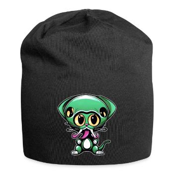 Mignon extraterrestre vert - Bonnet en jersey - noir - Devant