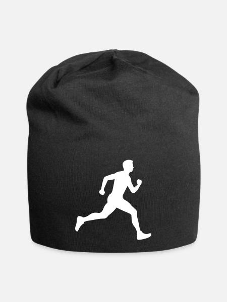 Running Marathon Mann Silhouette - Jersey-Beanie - Schwarz