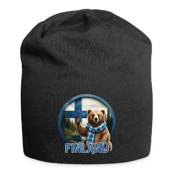 Finlande - Finlande - Suomi - Bonnet en jersey - noir - Devant