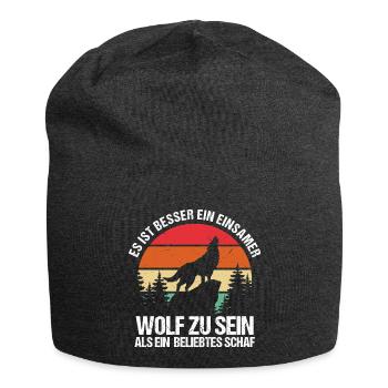 Besser Ein Einsamer Wolf Als Ein Beliebtes Schaf - Jersey-Beanie - Anthrazit - Vorne