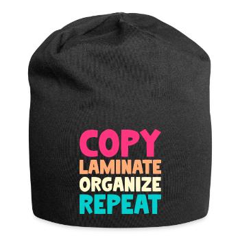 Copy Laminate Organize Repeat - Jersey-Beanie - Schwarz - Vorne