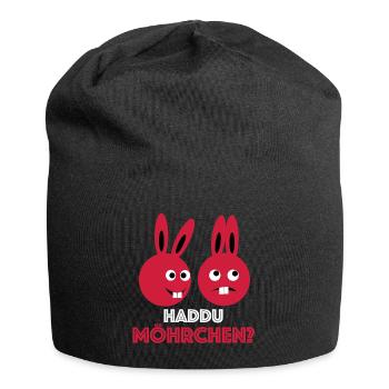 Haddu Möhrchen | Ostern, Osterhase, Osterei - Jersey-Beanie - Schwarz - Vorne