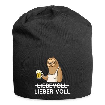 Lieber Voll als Liebevoll Bier - Jersey-Beanie - Schwarz - Vorne