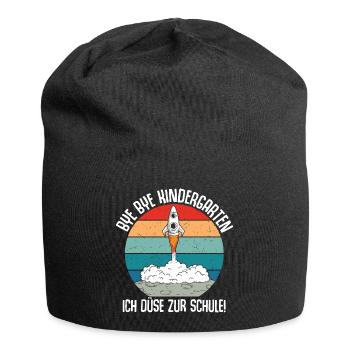 Bye Bye Kindergarten I'm Jetting To School - Jersey Beanie - black - Front