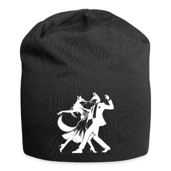 Cool foxtrot design: Two dancing foxes! - Jersey Beanie - black - Front