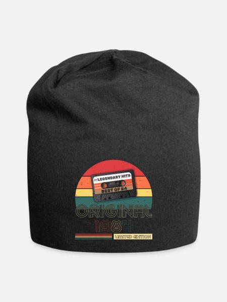1984 Vintage Retro Geburtstagsgeschenk auf T-Shirt - Jersey-Beanie - Schwarz