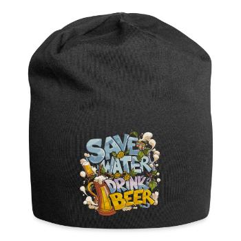 Save Water Drink Beer Biertrinker - Jersey-Beanie - Schwarz - Vorne