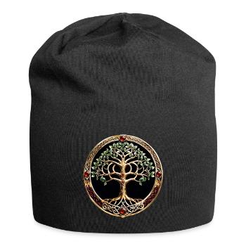 Elegant and noble tree of life with Celtic knot. - Jersey Beanie - black - Front