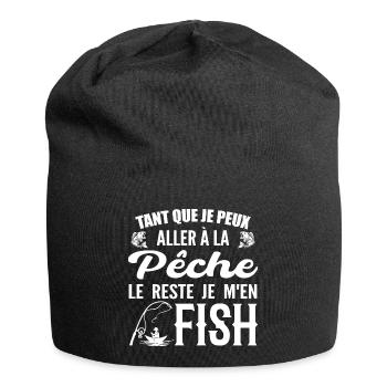 Wenn ich angeln gehen kann, fische ich den Rest - Jersey-Beanie - Schwarz - Vorne