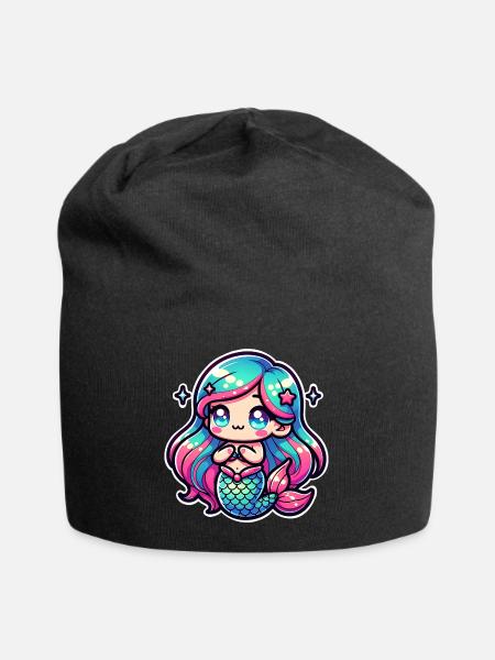 Meerjungfrau - Jersey-Beanie - Schwarz