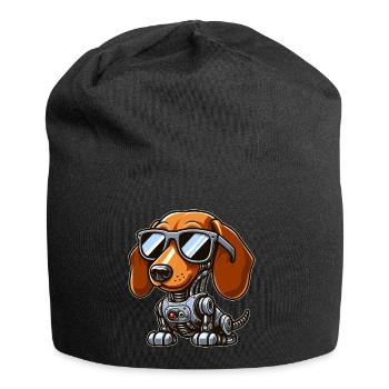 Teckel Robot Science-Fi Mech Cyborg Chien - Bonnet en jersey - noir - Devant