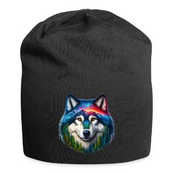Wolf - Jersey Beanie - black - Front