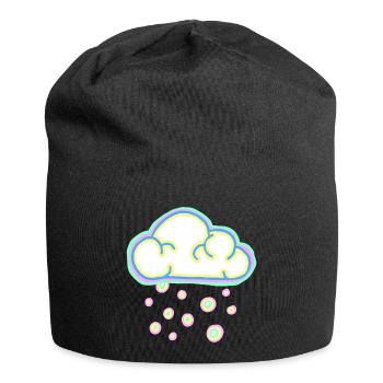 Pastel cloud and snow - Jersey Beanie - black - Front