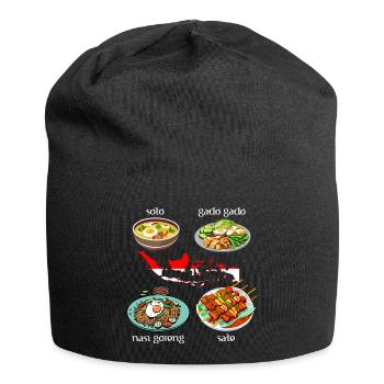 Indonesische Gerichte: Soto, Gado Gado, Nasi goren - Jersey-Beanie - Schwarz - Vorne