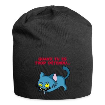 Chat manga détendu - Bonnet en jersey - noir - Devant