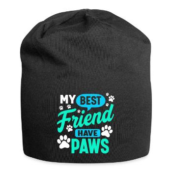 mein bester Freund hat Pfoten - Jersey-Beanie - Schwarz - Vorne